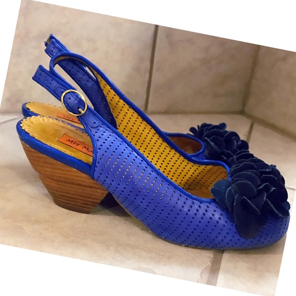 RARE Anthro Miz Mooz Enya Slingback Chunky Heels - Picture 3 of 4